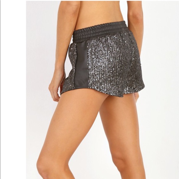 Lovers + Friends Black Sequin Gunmetal QUINN Short - Picture 5 of 13